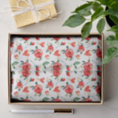 Rode Roos Bloemen (Ontwerp 23 Rode Serie) Tissuepapier (Geschenk)