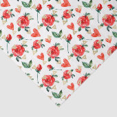 Rode Roos Bloemen (Ontwerp 23 Rode Serie) Tissuepapier (Detail)