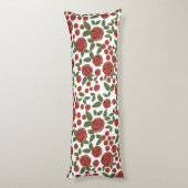 Rode roos bloemen op wit lichaamskussen (Achterkant (Verticaal))