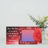 Rode Roos Bloemen Trouwfoto Save The Date (Staand voorkant)