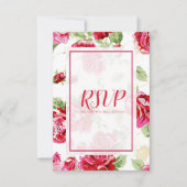 Rode roos bloemendruk bewaar de datum RSVP kaart (Voorkant)
