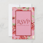 Rode roos bloemendruk bewaar de datum RSVP kaart (Voorkant)