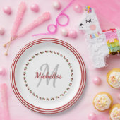 Rode Roos Bloemfotografie - Initiaal & Naam Papieren Bordje (Feest)