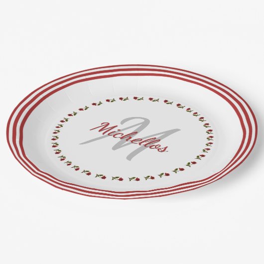 Rode Roos Bloemfotografie - Initiaal & Naam Papieren Bordje (Gekanteld)