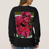 Rode Roos Bloemige Dames Sweatshirt (Achterkant)