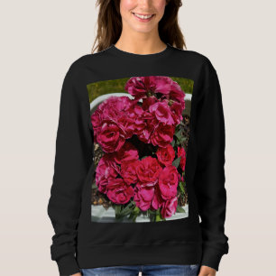 Rode Roos Bloemige Dames Sweatshirt