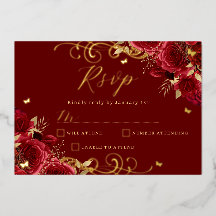Rode Roos Bloemige Gouden Wervel Quinceanera