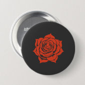 Rode Roos Bloemschikking - Grote Knop Ronde Button 7,6 Cm (Voorkant /achterkant)