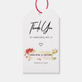 *~* Rode Roos Bloemstuk Bedankt Trouwfeest Cadeaulabel (Voorkant)