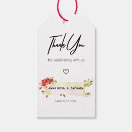 *~* Rode Roos Bloemstuk Bedankt Trouwfeest Cadeaulabel