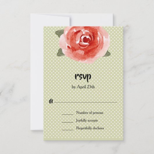 Rode Roos Bloemstuk RSVP Kaartje (Voorkant)