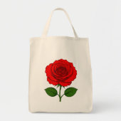 Rode Roos Boodschappentas Tote Bag (Voorkant)