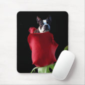 Rode roos boston doodskop muismat (Met muis)