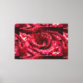 Rode Roos Boven met Waterdruppels Premium Wrapped Canvas Afdruk (Voorkant)
