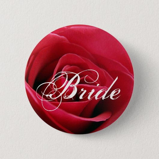 rode roos, bride ronde button 5,7 cm (Voorkant)
