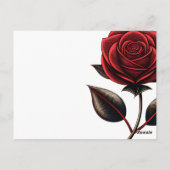 rode roos briefkaart (Achterkant)