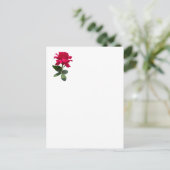 Rode roos briefkaart (Staand voorkant)