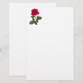 Rode roos briefpapier (Voorkant / Achterkant)