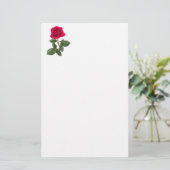 Rode roos briefpapier (Staand voorkant)