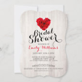Rode roos bruids douche uitnodiging (Voorkant)