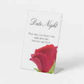Rode Roos Bruidsjurk Date night Pot Reclamebord Met Voetstuk (Voorkant)