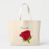 Rode roos bruidsmeisje naam grote tote bag (Voorkant)