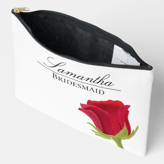 Rode roos bruidsmeisje print gesneden naaizak etui (Open)