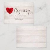 Rode roos bruiloft cadeau register kaart hhn01 (Voorkant / Achterkant)