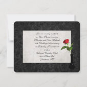 Rode Roos Bruiloft Open Huis Kaart (Achterkant)