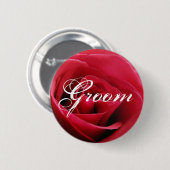 rode roos, bruin ronde button 5,7 cm (Voorkant /achterkant)