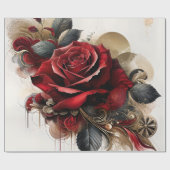 Rode Roos Cadeaupapier (Vlak)