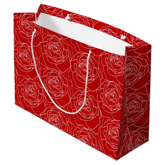 Rode Roos Cadeautas (Groot) (Achterkant Gekanteld)