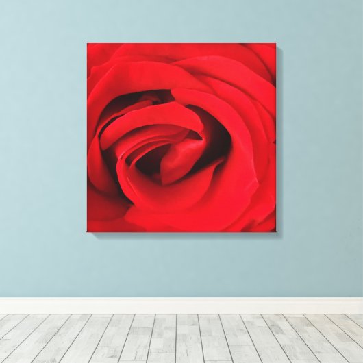 Rode Roos Canvas Afdruk (Insitu (Houten vloer))