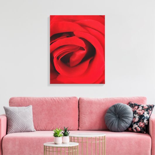 Rode Roos Canvas Afdruk (Insitu (Woonkamer))
