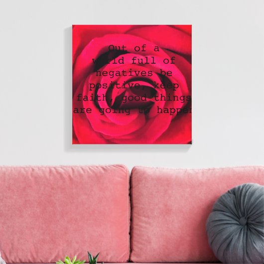 Rode Roos Canvas Afdruk (Insitu (Woonkamer))