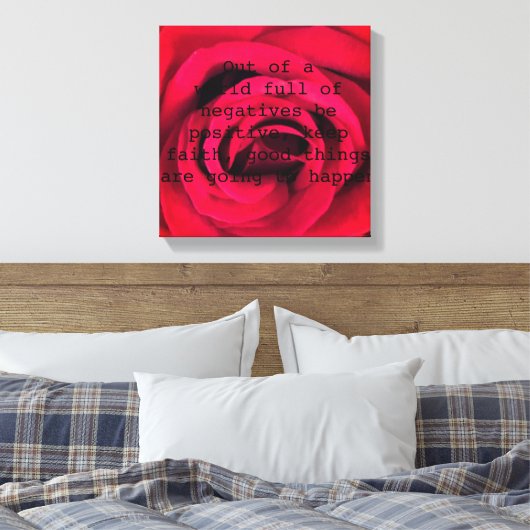 Rode Roos Canvas Afdruk (Insitu (Slaapkamer))