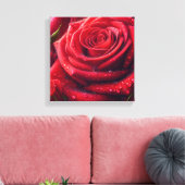 Rode roos - canvas afdruk (Insitu (Woonkamer))