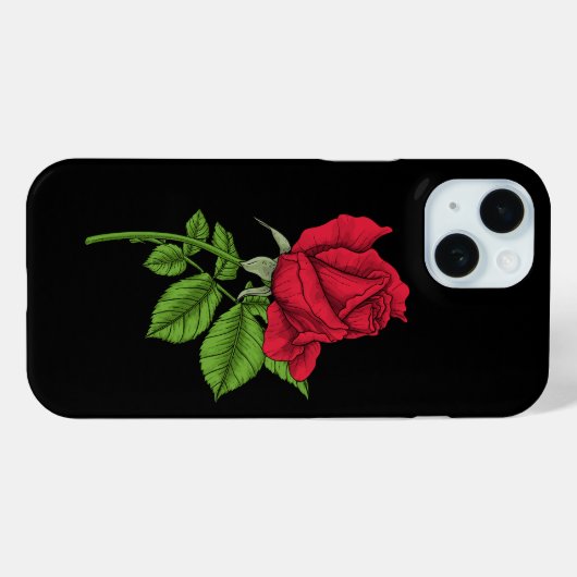 Rode roos Case-Mate iPhone case (Achterkant (horizontaal))
