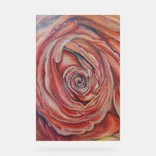 Rode roos centrum acryl bord (Voorkant)