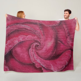 Rode roos close-up fleece deken