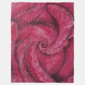 Rode roos close-up fleece deken (Voorkant)
