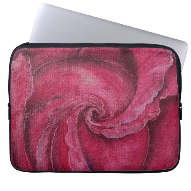 Rode roos close-up laptop sleeve (Voorkant)