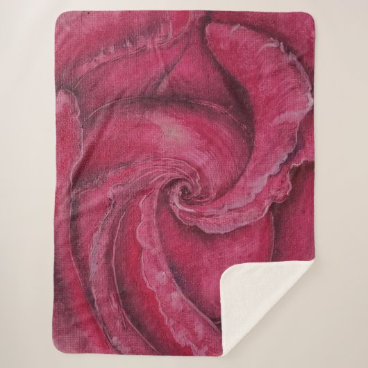 Rode roos close-up sherpa deken (Voorkant)