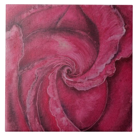 Rode roos close-up tegeltje (Voorkant)