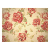 Rode roos, crème, geelbruin antiek floresje tafelkleed (Voorkant (Horizontaal))