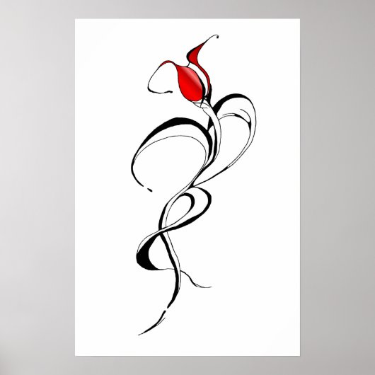 Rode Roos Dame Tribale Tattoo Ontwerp Poster (Voorkant)
