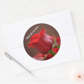 Rode roos dank je sticker (Envelop)