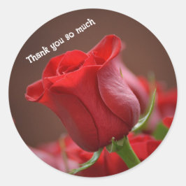 Rode roos dank je sticker