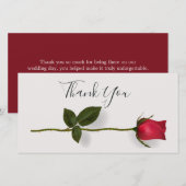Rode roos Dank je wel Bedankkaart (Voorkant / Achterkant)