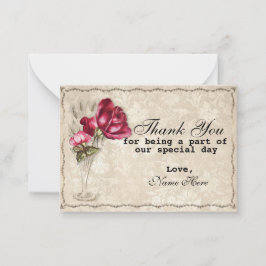  Rode Roos Dank u Notitiekaartje